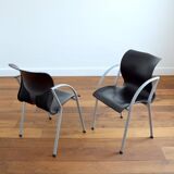 Pair of vintage 80s armchairs / chairs