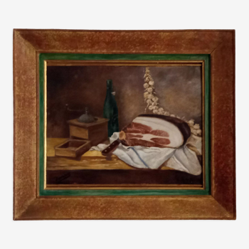 Still life with country ham by Jacques Jourdan