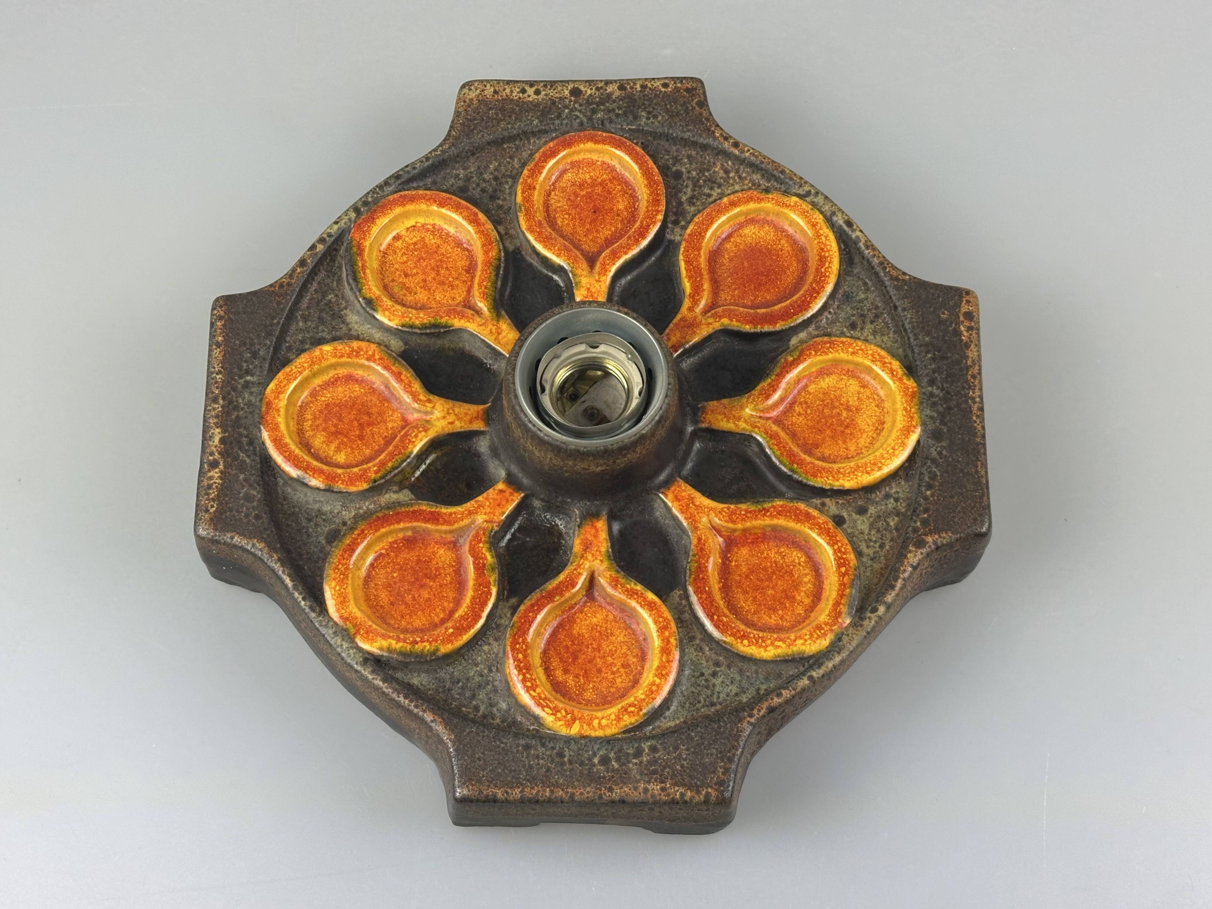 1960s/1970s Ceramic Wall Sconce, Mid-Century Space Age Design