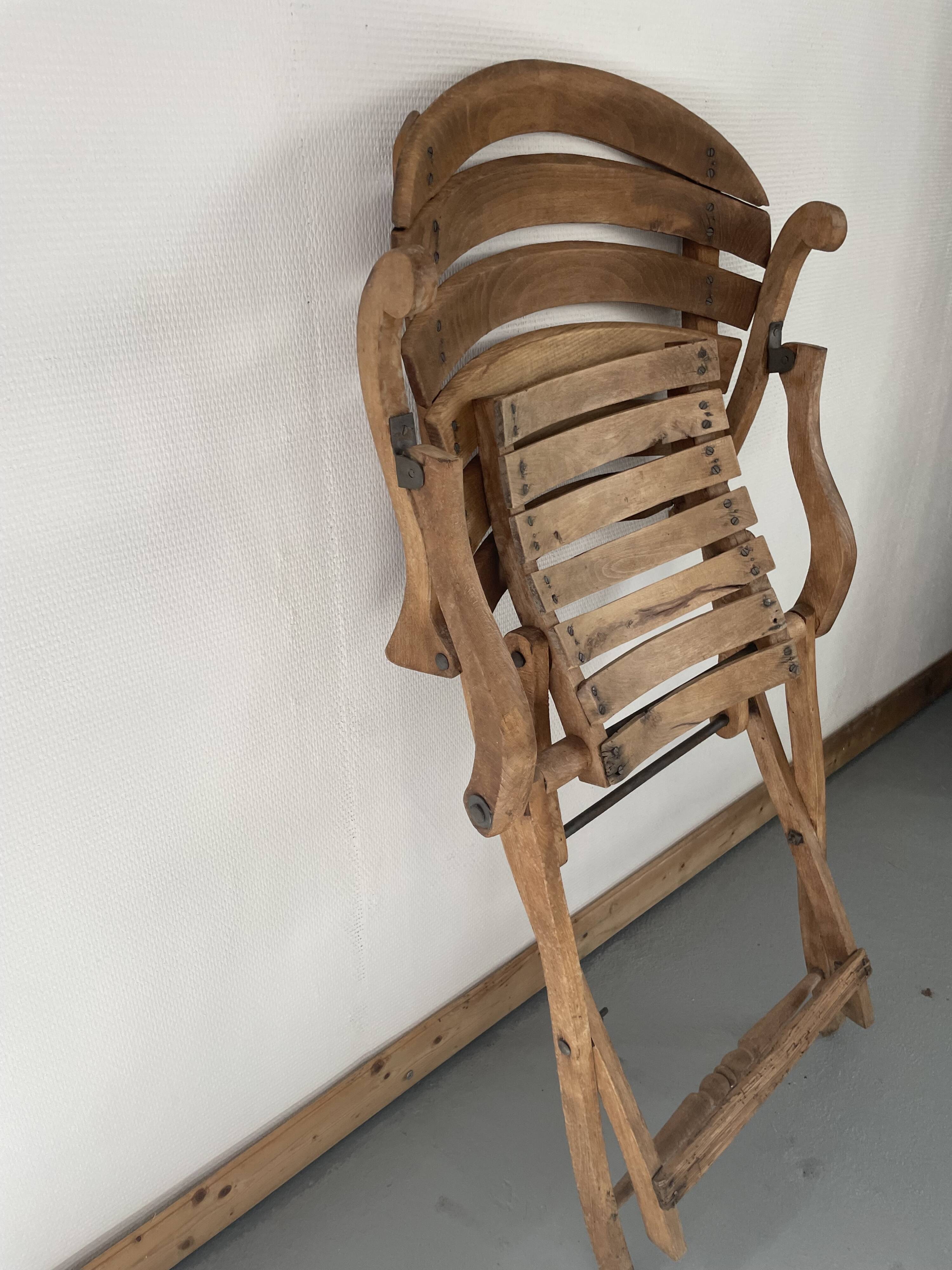 Antique wooden folding chair