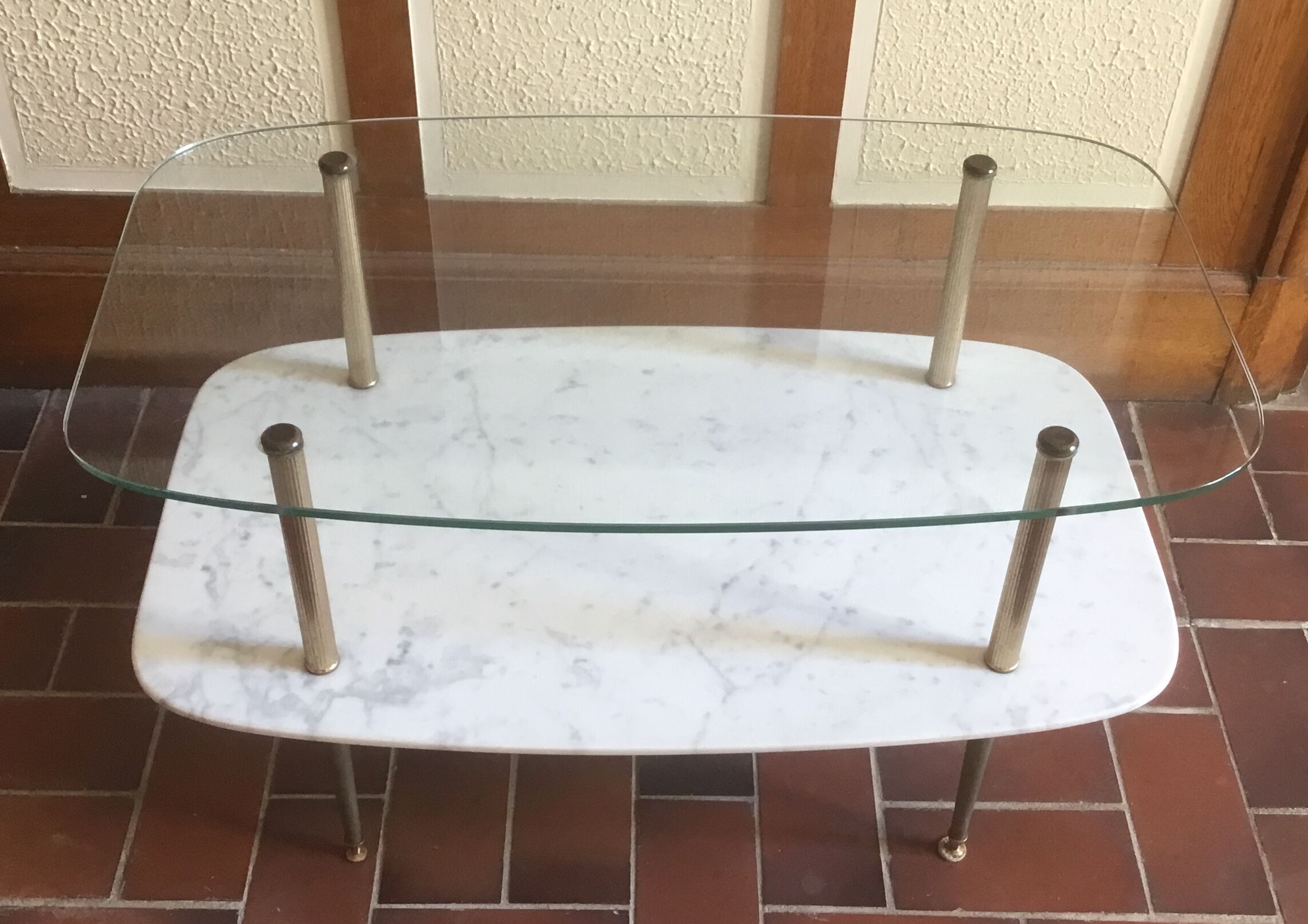 Table low double trap design 1950 vintage
