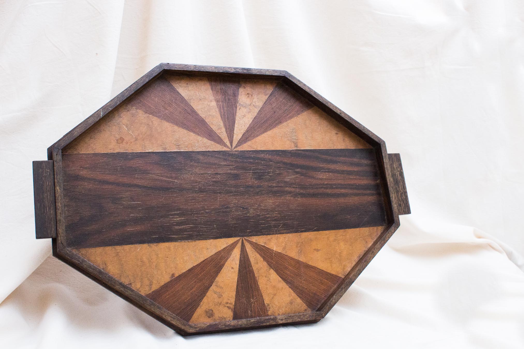 Tray in Art Deco marquetry