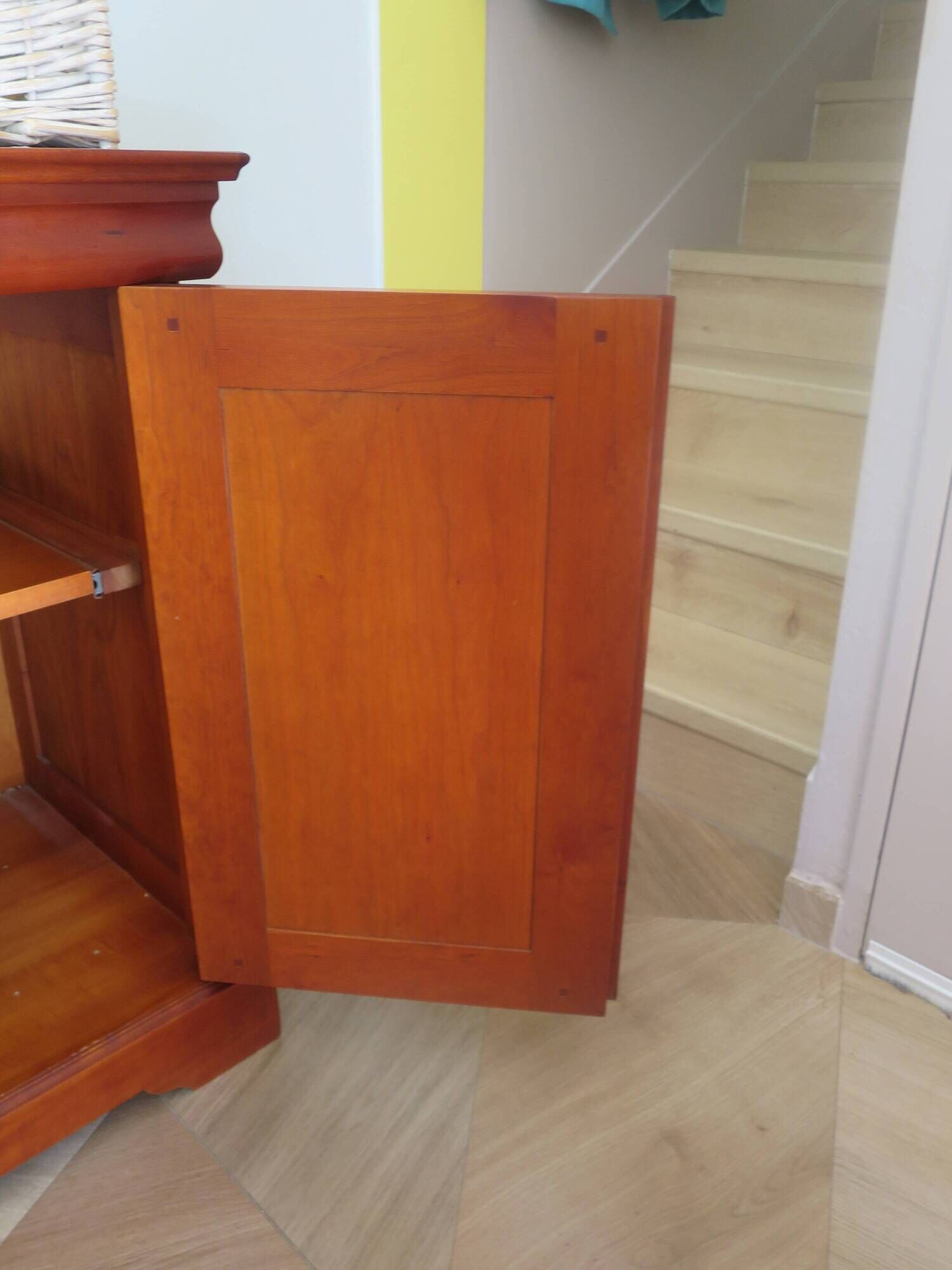 Occasional furniture - TV unit - Rotating tray - Louis Philippe - Solid wood