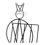 Mid-century cat-shaped magazine or record holder, iron, Italy, 1950s.