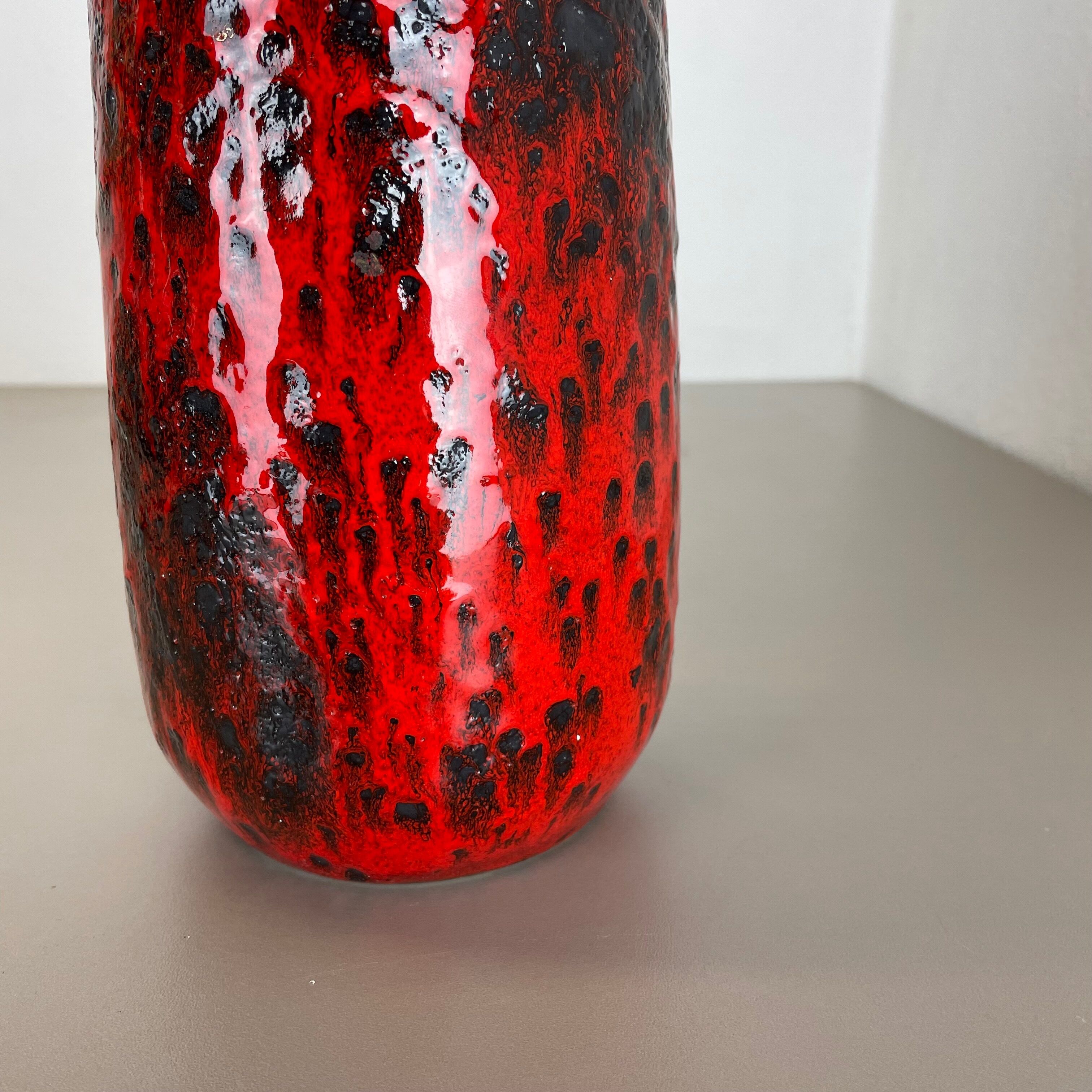 Rare Super Color Crusty Fat Lava Multi-Color Vase Scheurich, Germany WGP, 1970s
