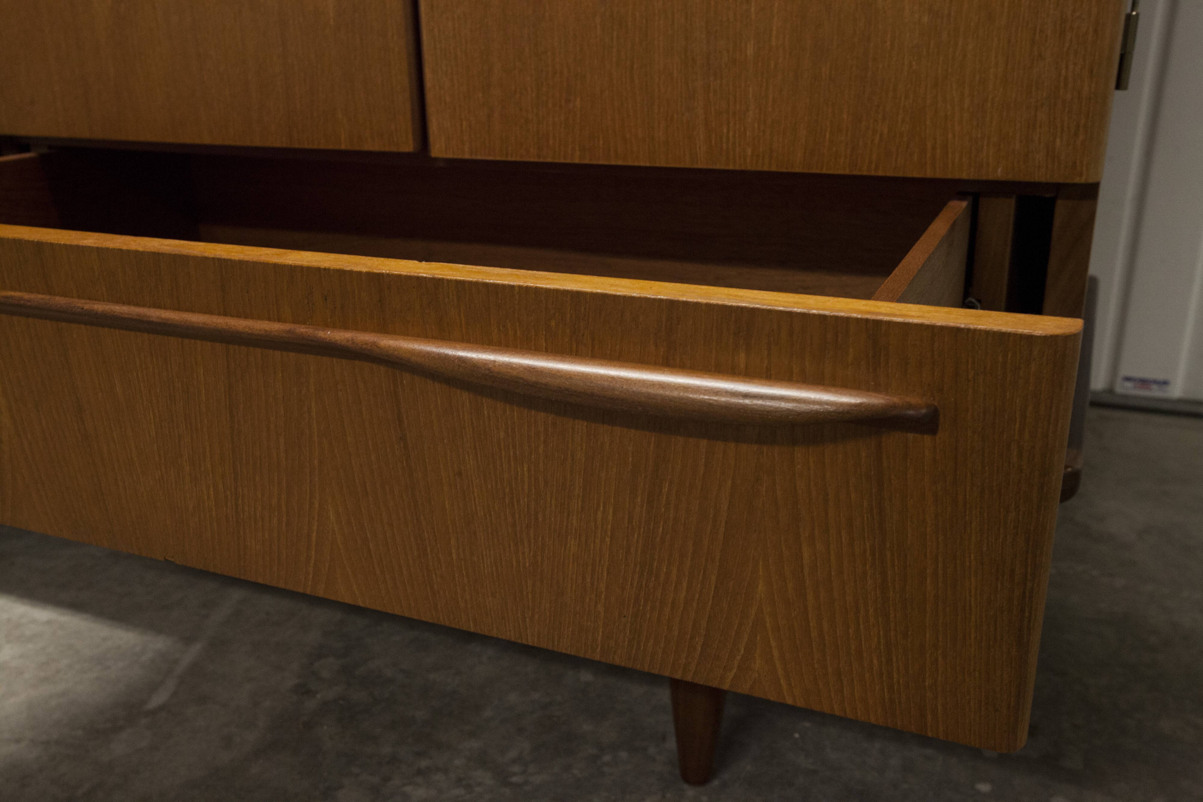 Scandinavian wardrobe 1960 teak 4 doors, 3 drawers, 2keys