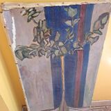 Old art nouveau canvas "the vase"