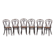 Suite de 6 chaises de bistrot par Josef Hofmann en cannage