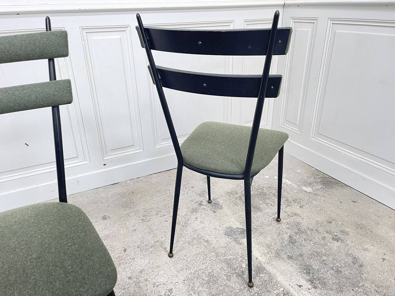 4 Italian chairs with Tweed, 1960s