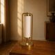 Bauhaus table lamp brass & opaline glass 1930s Czech Republic
