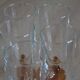 Champagne glasses with amber stems