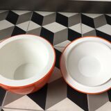 Orange plastic ice bucket