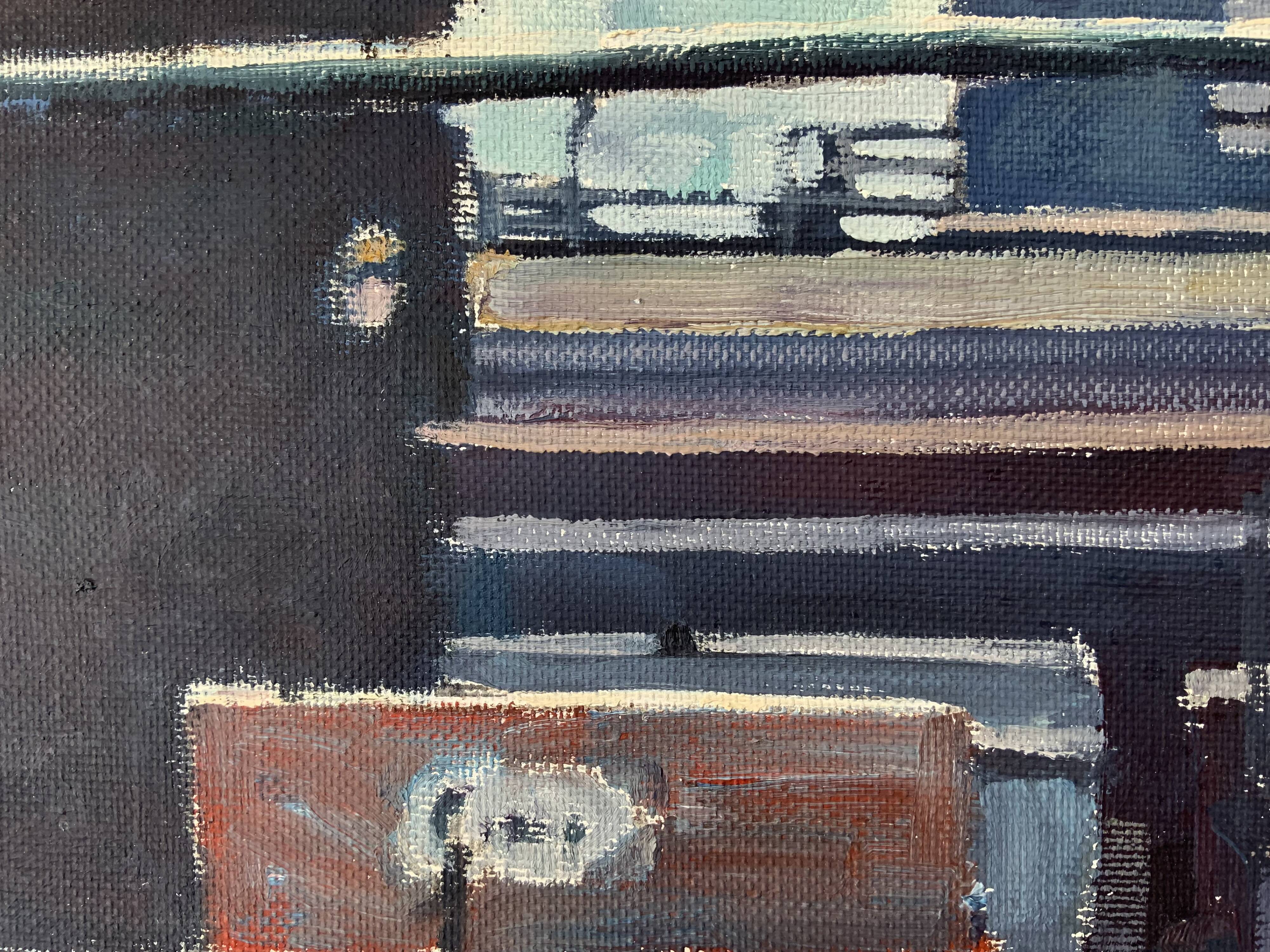 Vintage Oil Painting Industrial Landscape signed ÖRJAN WALLERT (1949)