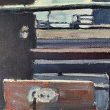 Vintage Oil Painting Industrial Landscape signed ÖRJAN WALLERT (1949)