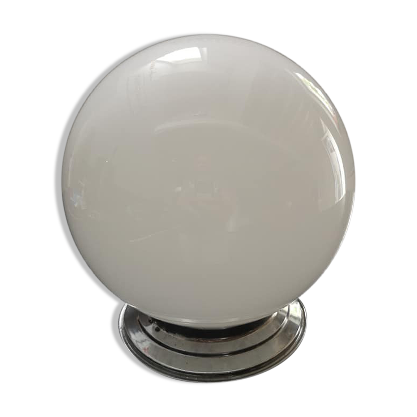 Ceiling lamp wall globe opaline ball white Very large model Ø 25 cm Art Deco 1930/1940