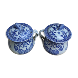 2 monogrammed "Gien" condiment jars