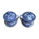 2 monogrammed "Gien" condiment jars