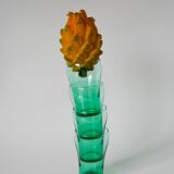 Lot de 4 verres en verre vert 1970