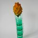 Set of 4 green glass glasses 1970
