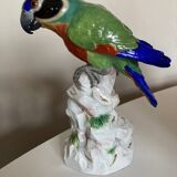 Perroquet en porcelaine de Saxe 19e signée