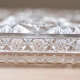 Square tray in Bohemian crystal, hand carved.