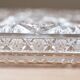 Square tray in Bohemian crystal, hand carved.