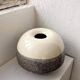 Vintage Ceramic vase, Brown and Cream, Made in Italy, 1970s , Collectible