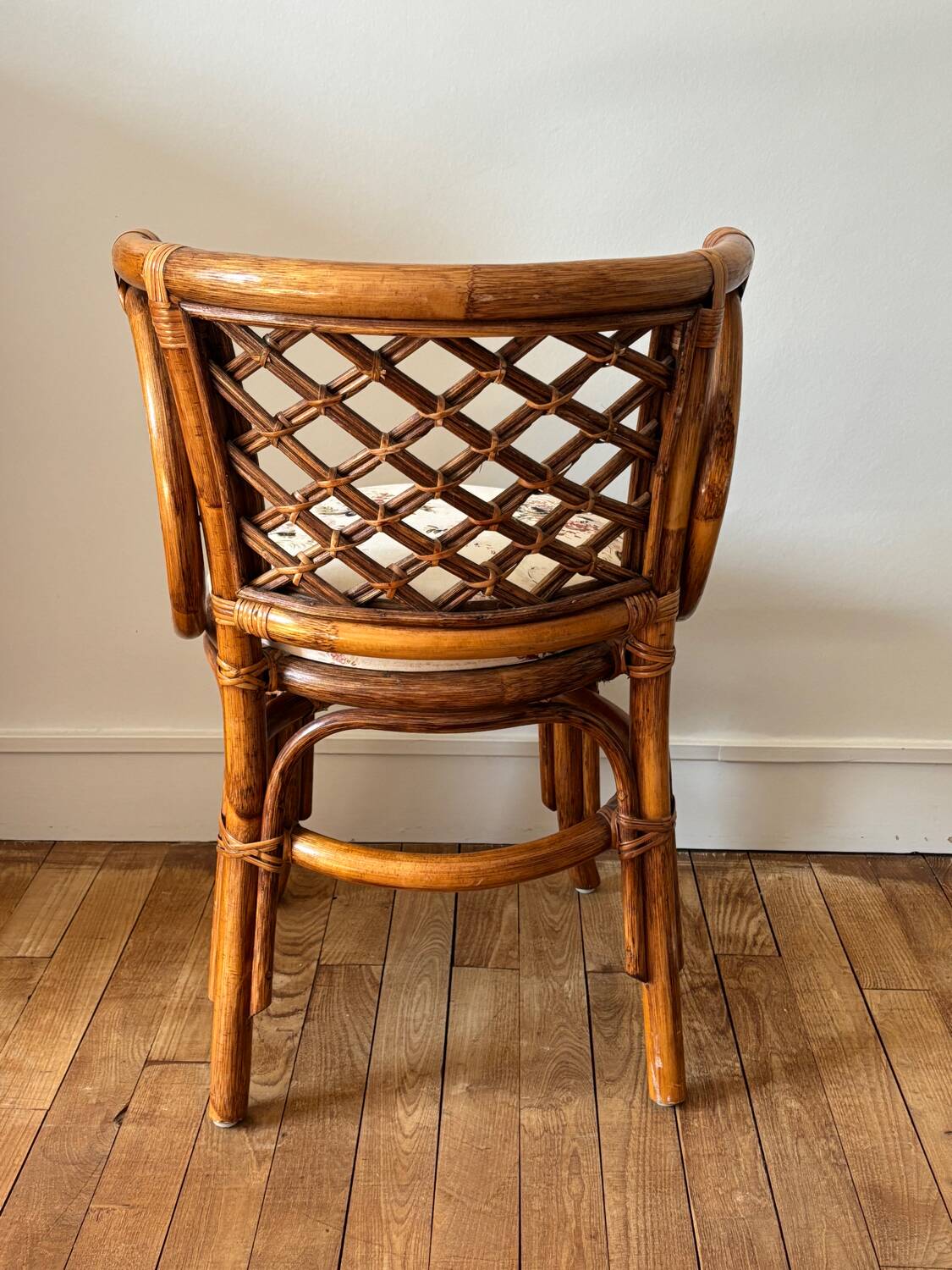 Fauteuil en rotin années 80