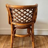 Fauteuil en rotin années 80