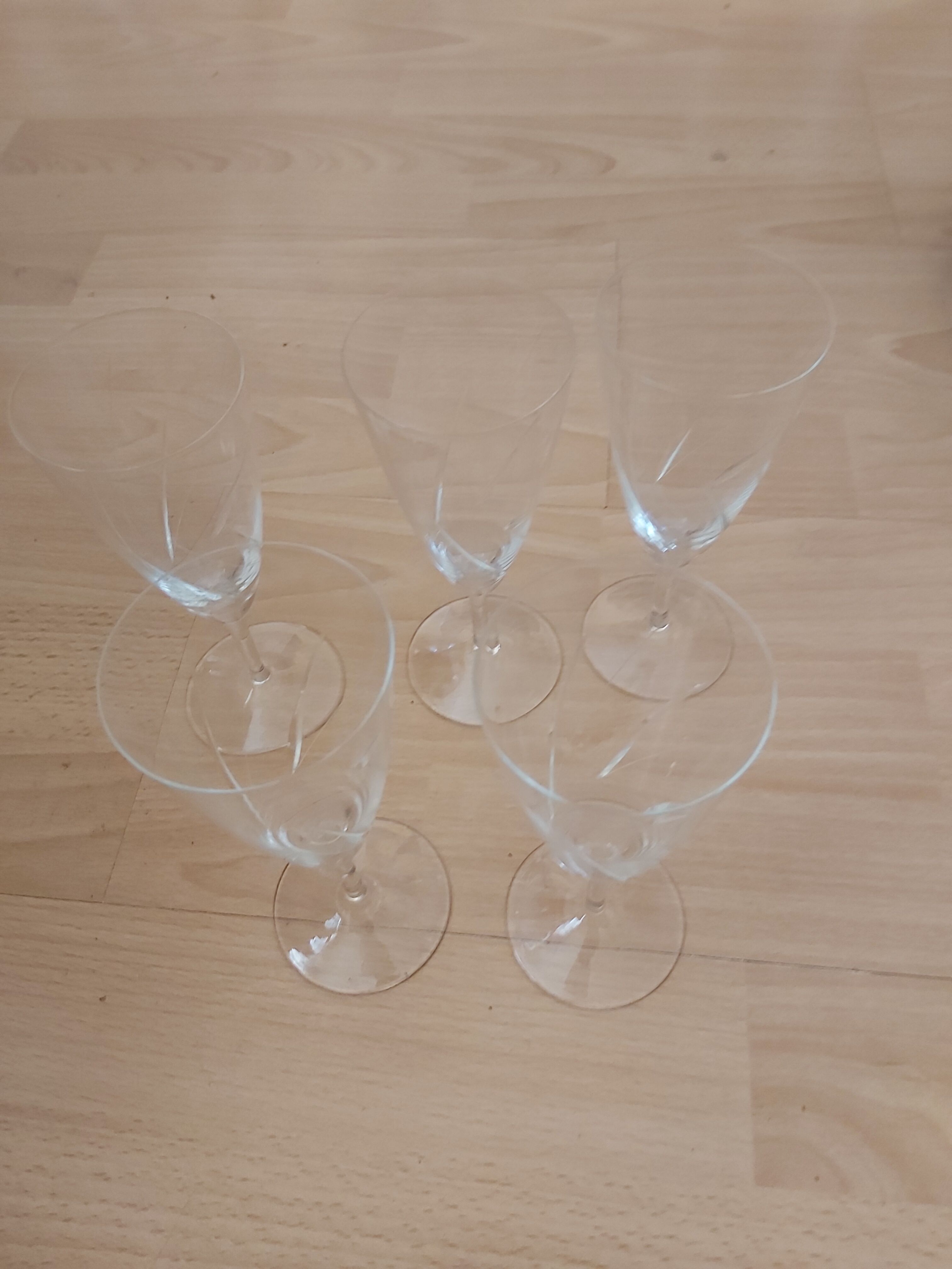 Set of 5 crystal flutes