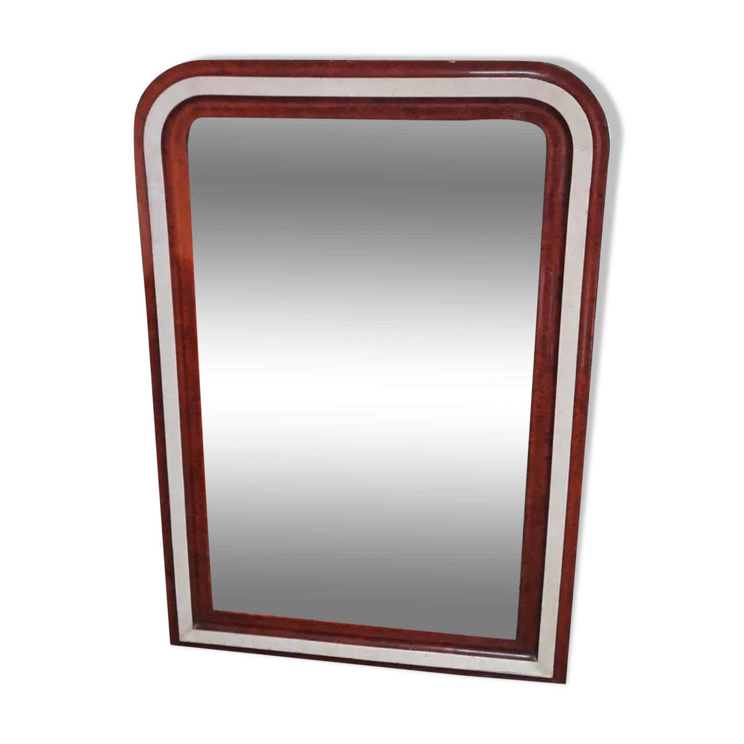 Miroir Louis Philippe H112xL76 laque bordeaux blanc crème