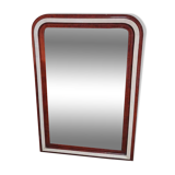 Miroir Louis Philippe H112xL76 laque bordeaux blanc crème