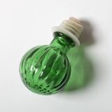 Vintage Emerald Green Glass Decanter / Rare Bottle with Stopper / Empoli