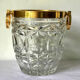 Champagne bucket in cut crystal, neck and brass handles