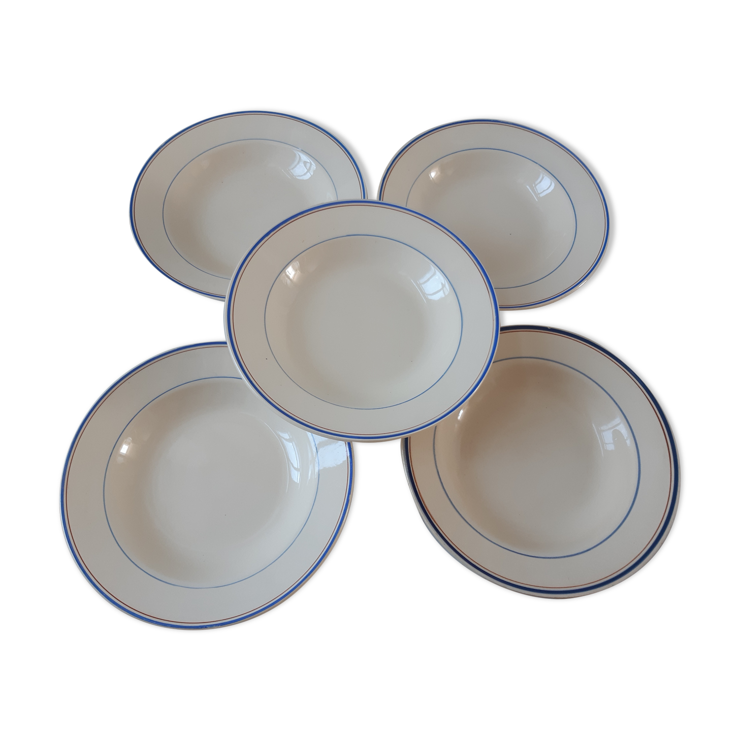 Set of 5 hollow plates Moulin des Loups