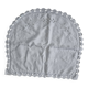 Vintage half-round white embroidered pillow cushion cover – 1960s, mo