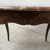 Louis XV mid-table in oak and marble, 18th century.