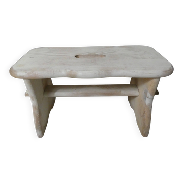 old small white patinated wooden bench vintage step stool
