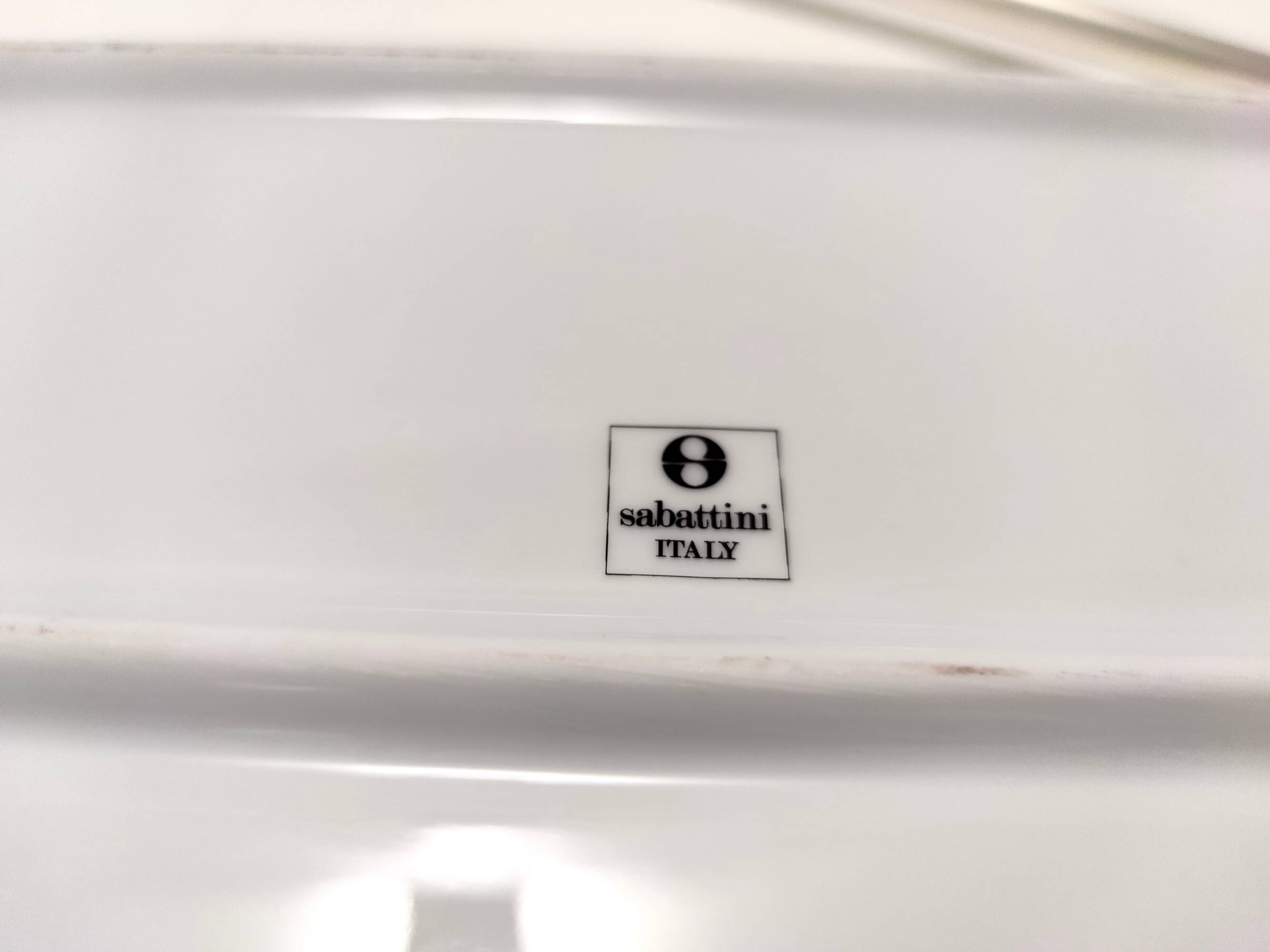 Postmodern Sabattini Sheffield Plated Metal and Ceramic Serving Plate, Italy