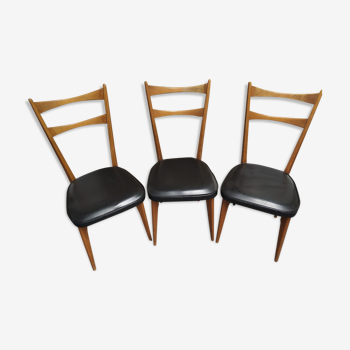 Suite de 3 chaises style scandinave
