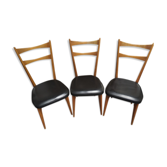 Suite de 3 chaises style scandinave