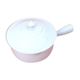 Covered Pan Real Porcelain of Great Fire Button Plug / Straight Handle