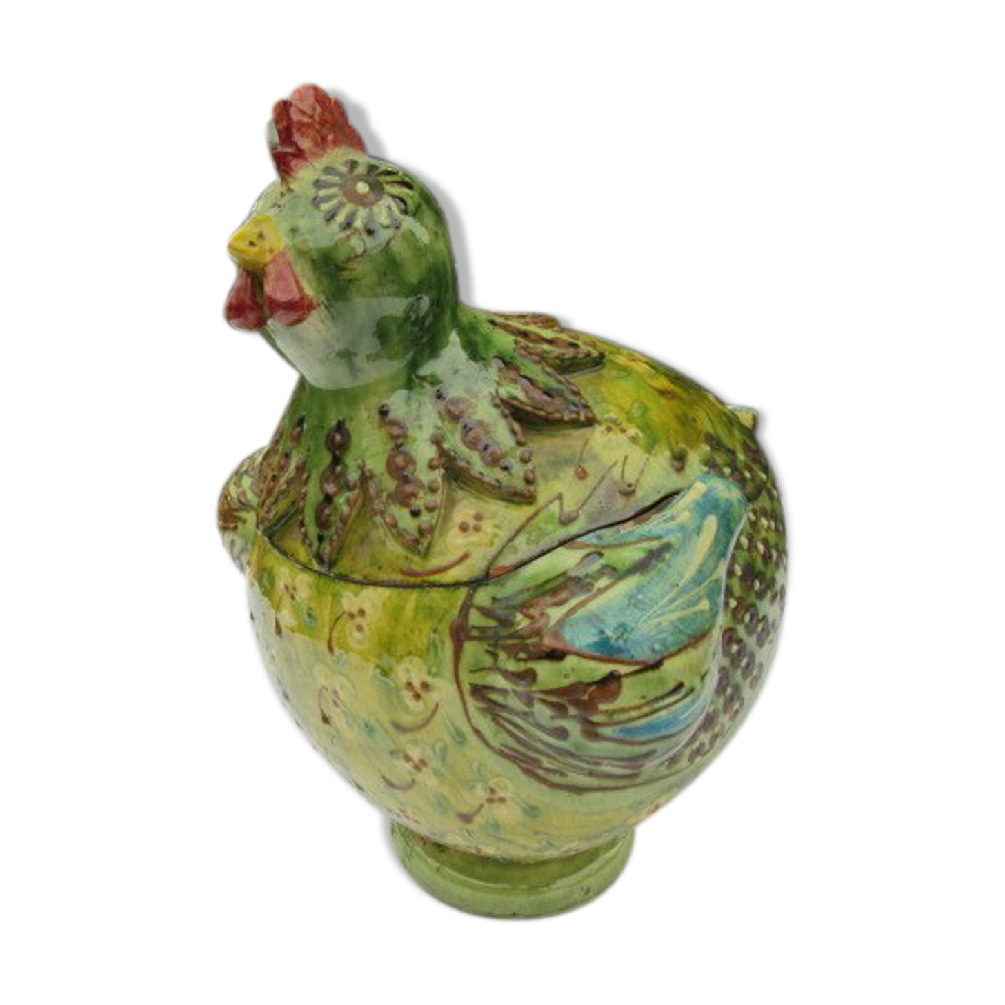 Enamelled terracotta soup dish