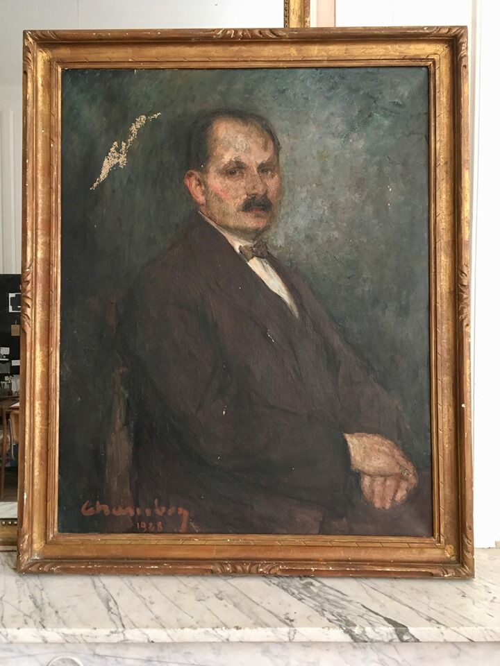 Old oil portrait early 20th century