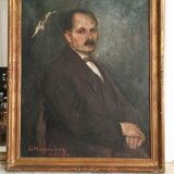 Old oil portrait early 20th century