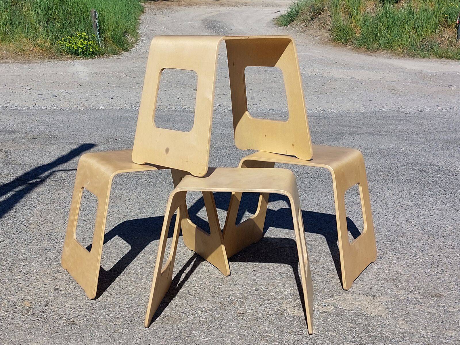Set of 4 Benjamin stools - by Lisa Norinder for Ikea - 1990s/2000s