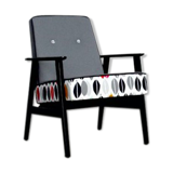 Fauteuil vintage des années 60 gris "feuilles"