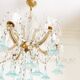 Marie-Thérèse chandelier in crystal and blue Murano glass