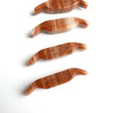 Set of 10 door knives "birds" in albatre, 60s