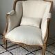 Shepherdess armchair completely restored in fabric buckle